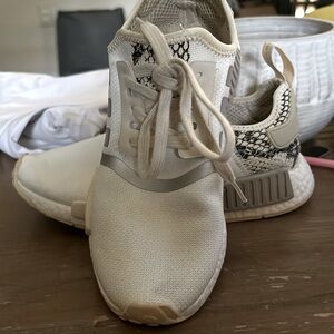 Adidas NMR limited edition snakeskin and cream tennis shoes!